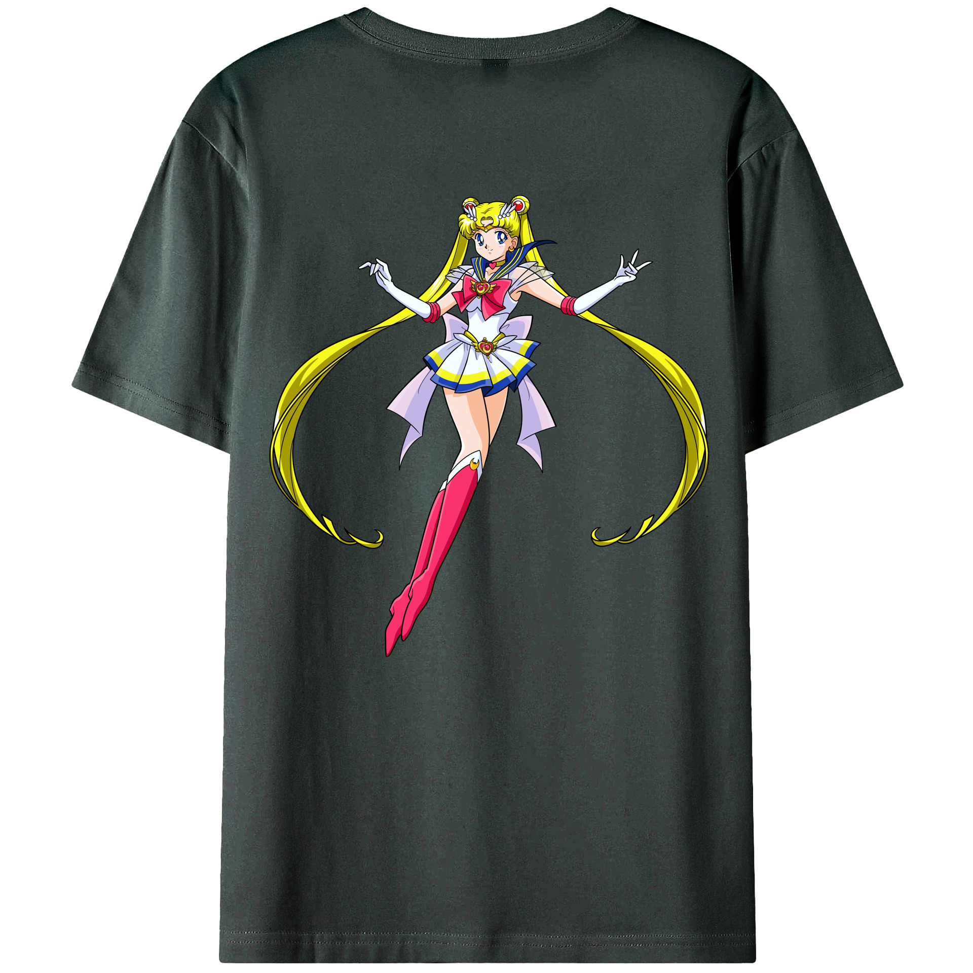 （画像用） 美少女戦士セーラームーン 月野 うさぎ つきの うさぎ Sailor Moon Tsukino Usagi 綿100％ メンズ半袖Tシャツ（バックプリント） 通気性